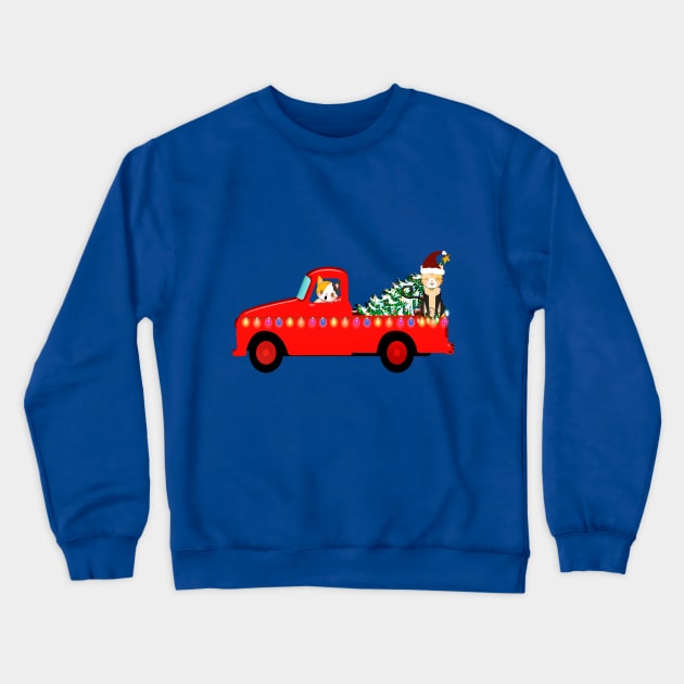 Christmas Tree & Pets Crewneck Sweatshirt by holidaystore